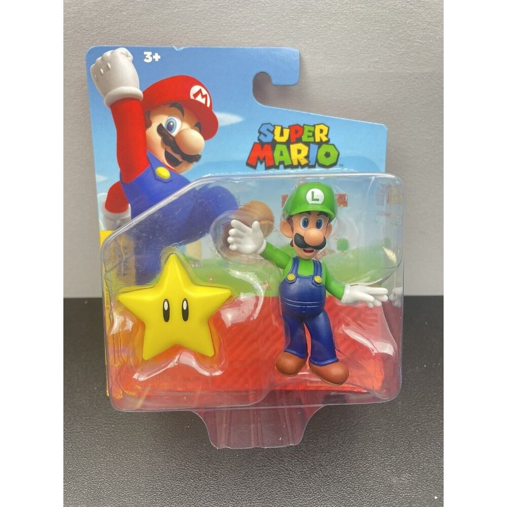 Super Mario ~2.5" Figure - Luigi w Super Star - Nintendo~ Collectible (#8832)